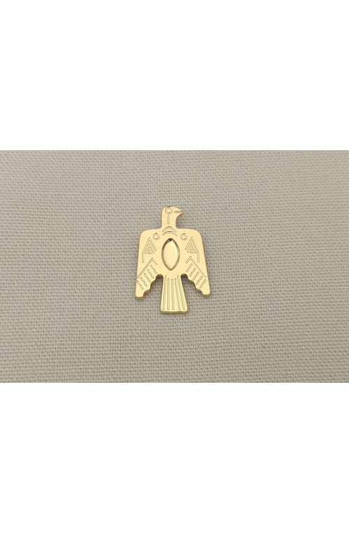 Pendentif falco aigle amérindien pour cabochon navette 8x4 mm finition:Dore or fin 24 carats