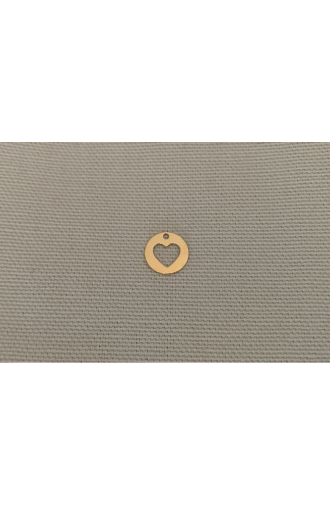 Pastille coeur finition:Dore or fin 24 carats