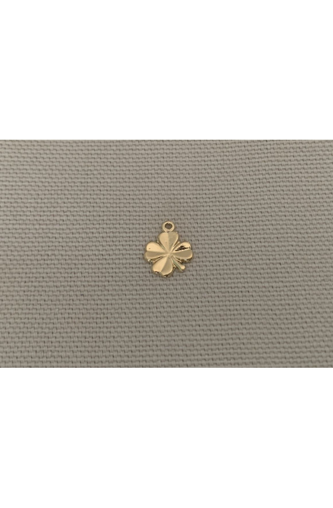 Breloque mini trefle finition:Dore or fin 24 carats