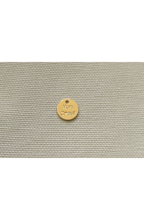 Mini pampille "mon coeur" diamètre 9 mm finition:Argent 10 microns