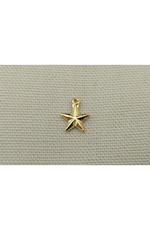Breloque étoile finition:Dore or fin 24 carats