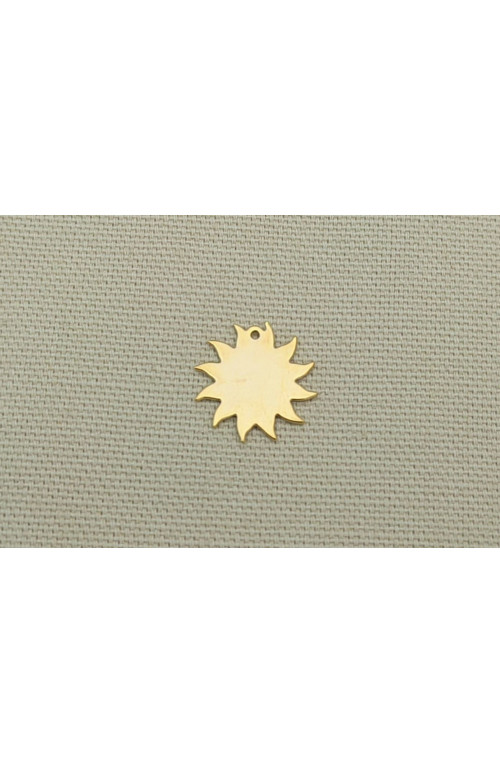 Breloque soleil finition:Dore or fin 24 carats