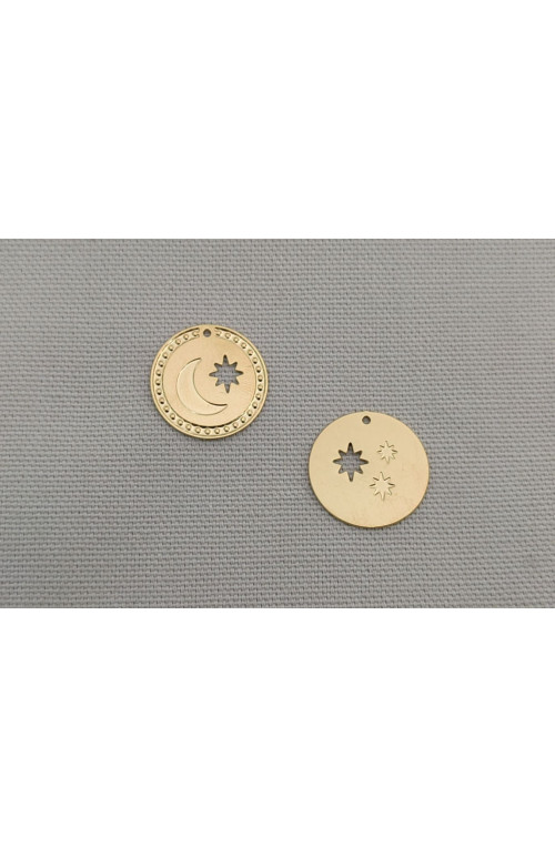 Medaille celeste finition:Doré or fin 24 carats cataphorèse 