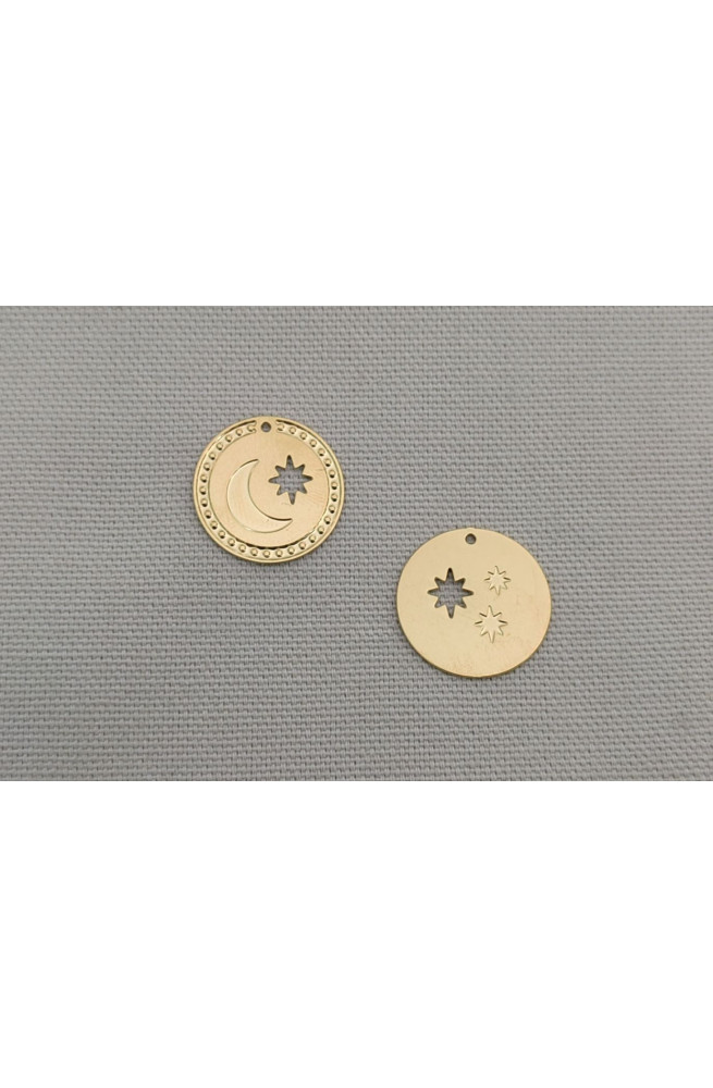 Medaille celeste finition:Doré or fin 24 carats cataphorèse 