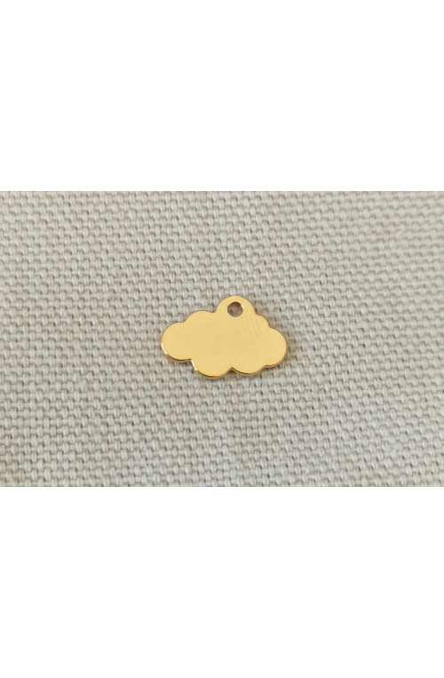 Breloque nuage finition:Dore or fin 24 carats