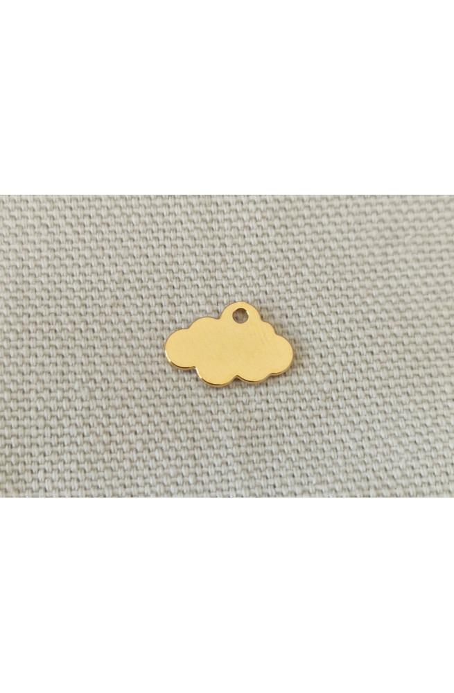 Breloque nuage finition:Dore or fin 24 carats