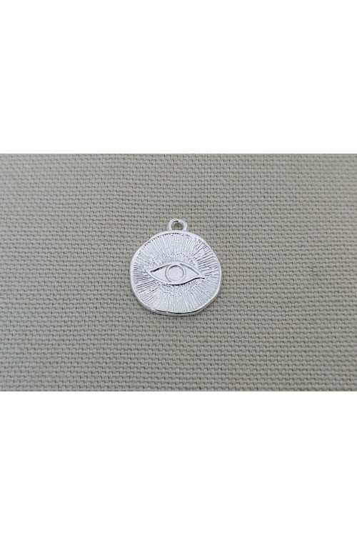 Médaille œil doré finition:Argent 10 microns