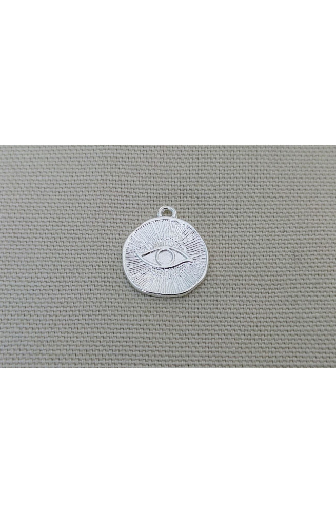 Médaille œil doré finition:Argent 10 microns