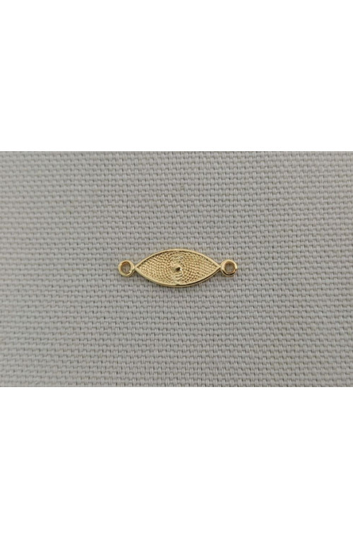 Connecteur œil plumetis finition:Dore or fin 24 carats