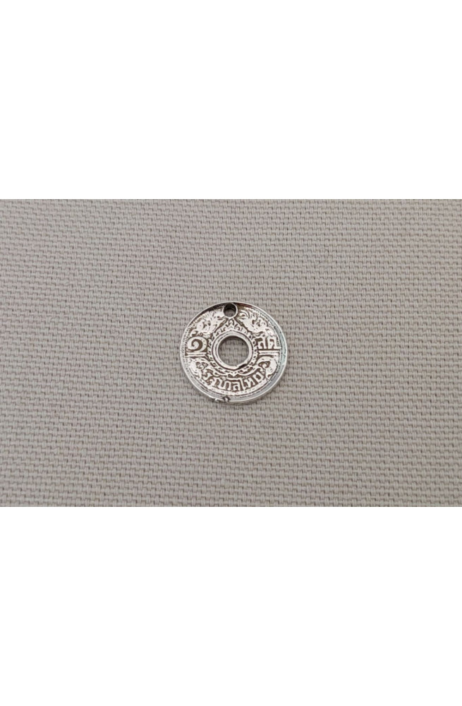 Mini donut ethnique finition:Argent antique 10 microns