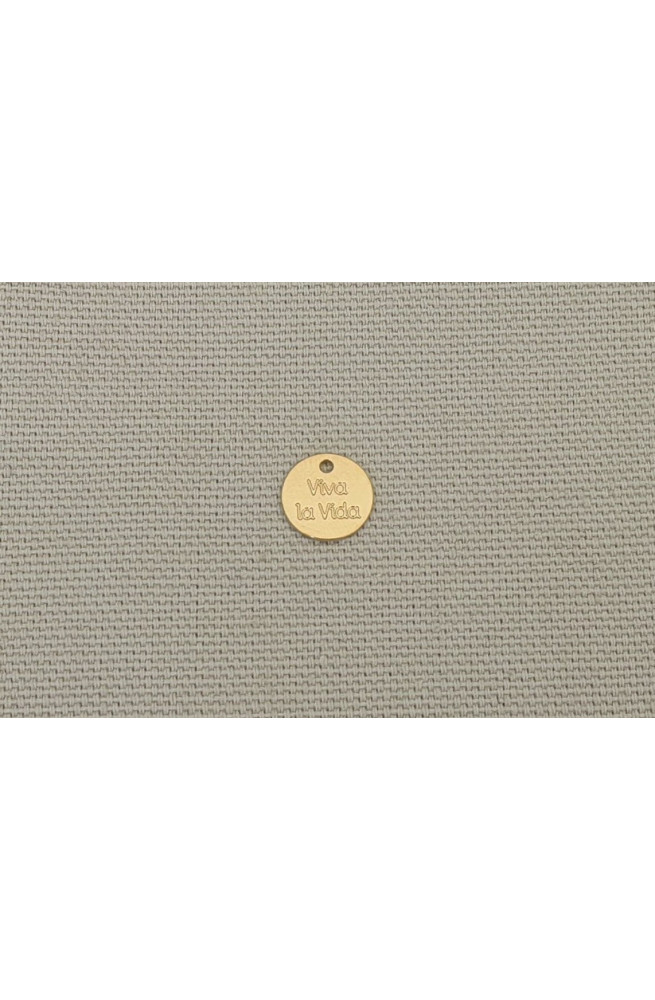 Mini pampille "viva la vida" diamètre 9 mm finition:Dore or fin 24 carats