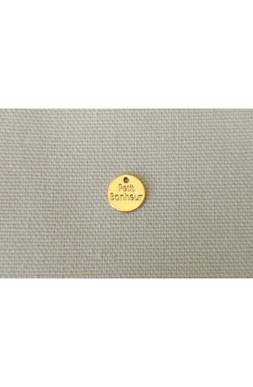 Pampille "petit bonheur" diamètre 9 mm finition:Dore or fin 24 carats