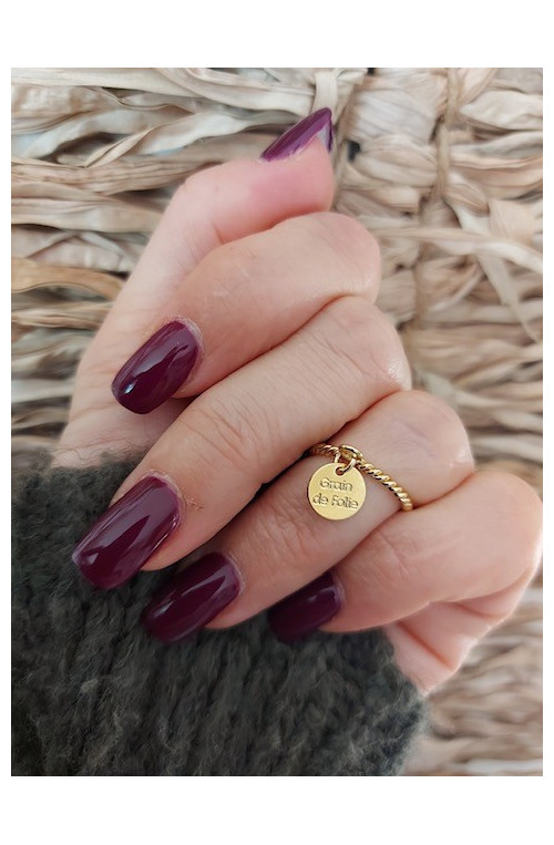 Pampille "petit bonheur" diamètre 9 mm finition:Dore or fin 24 carats