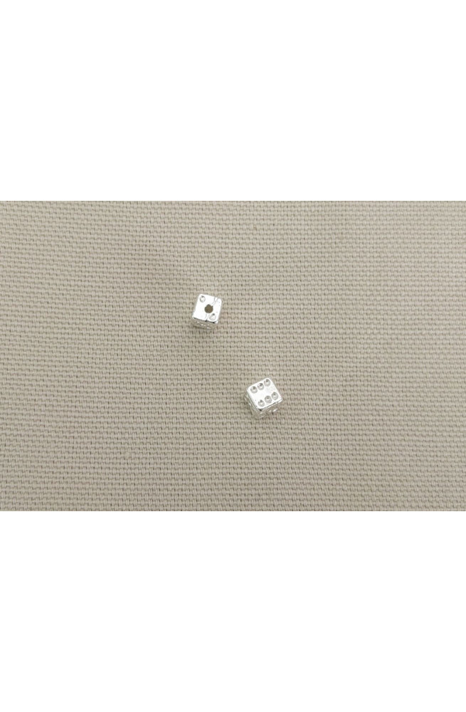 Perle insert jeu de dés finition:Argent 10 microns