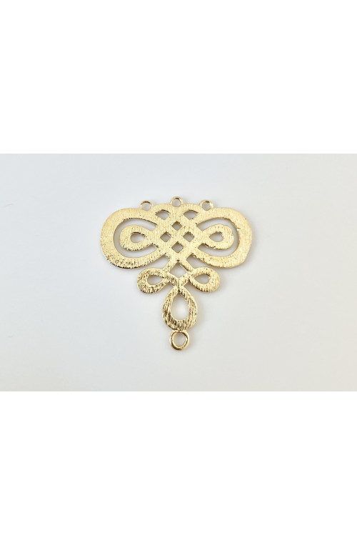 Intercalaire celtique argenté 28.6x30mm finition:Dore or fin 24 carats