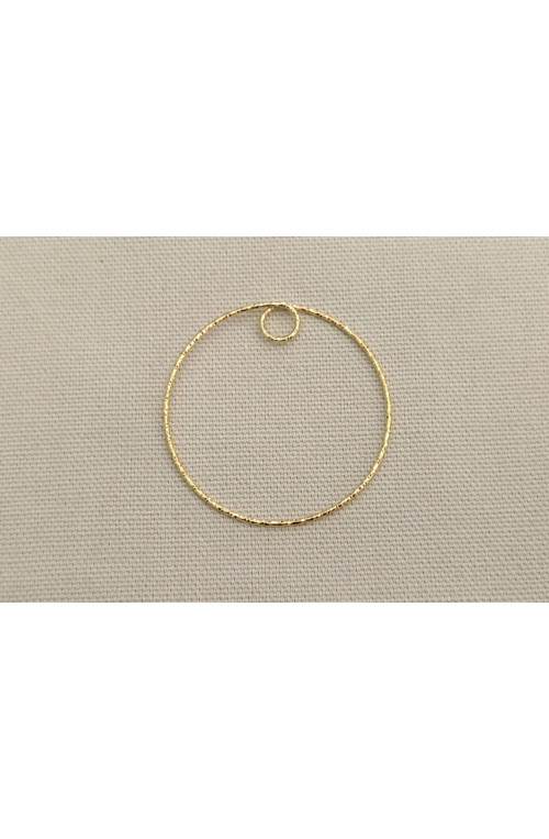 Cercle fil diamanté avec boucle finition:Dore or fin 24 carats