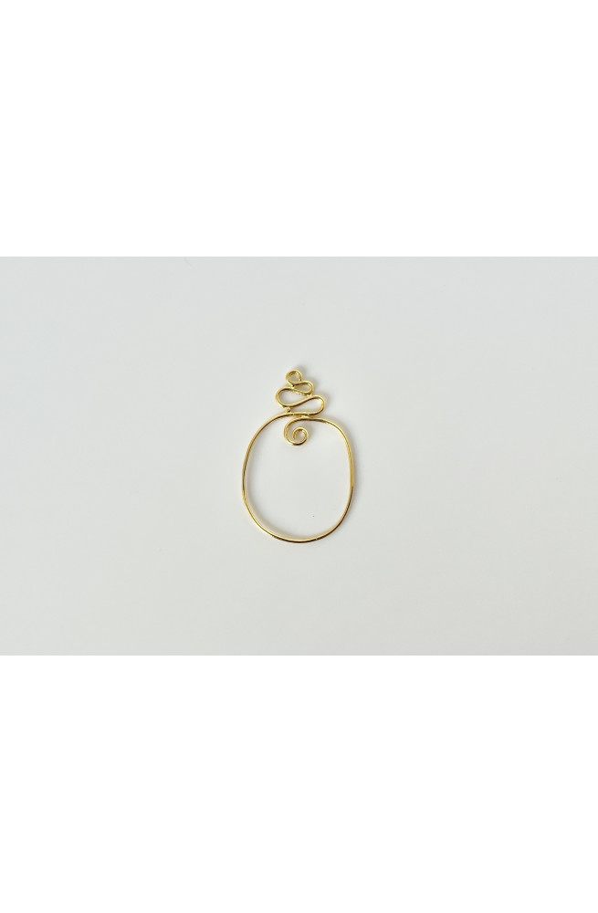 Anneau irrégulier motif spiral 40x25 mm finition:Dore or fin 24 carats