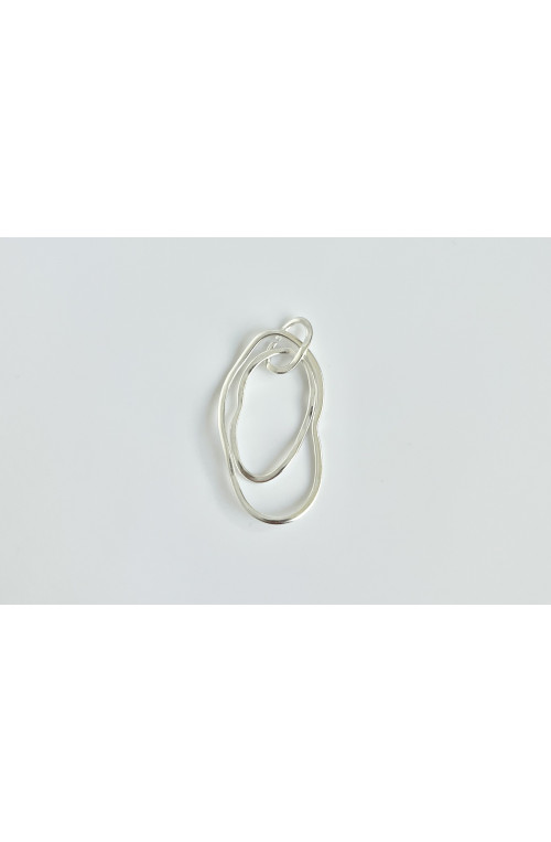 Pendentif ovale irrégulier double doré finition:Argent 10 microns