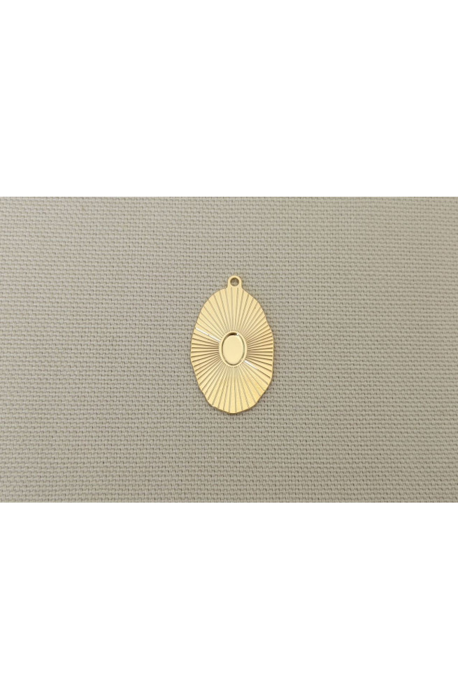 Medaillon cabochon sunny 50% finition:Doré or fin 24 carats cataphorèse 