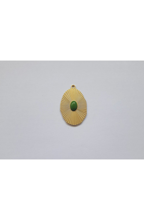 Medaillon cabochon sunny 50% finition:Doré or fin 24 carats cataphorèse 