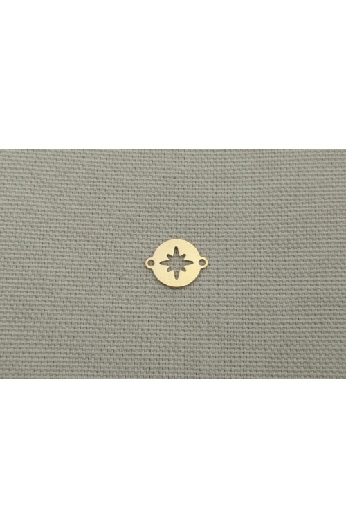 Connecteur rose des vents finition:Dore or fin 24 carats