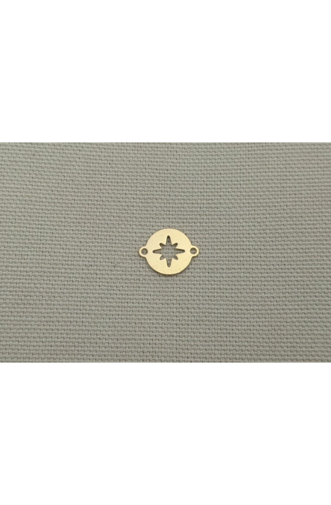 Connecteur rose des vents finition:Dore or fin 24 carats