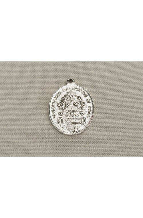 Medaillon vierge miraculeuse finition:Argent antique 10 microns