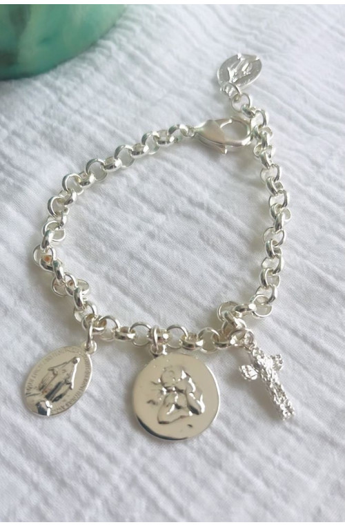 Breloque vierge miraculeuse doree finition:Argent 10 microns