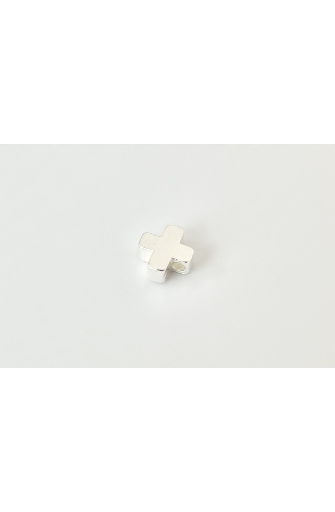 Perles croix dorées 6x6mm finition:Argent 10 microns