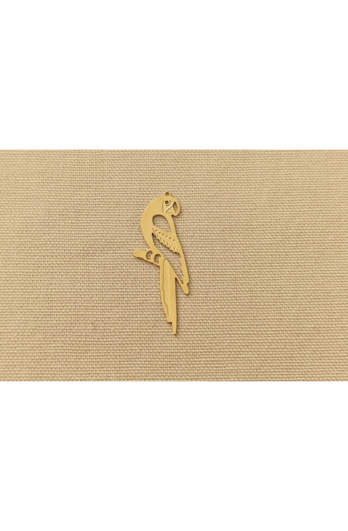 Perroquet sur branche finition:Dore or fin 24 carats