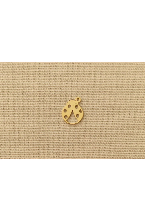 Breloque coccinelle finition:Dore or fin 24 carats