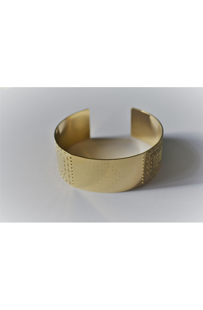 Manchette à tisser icate 20 mm finition:Dore or fin 24 carats