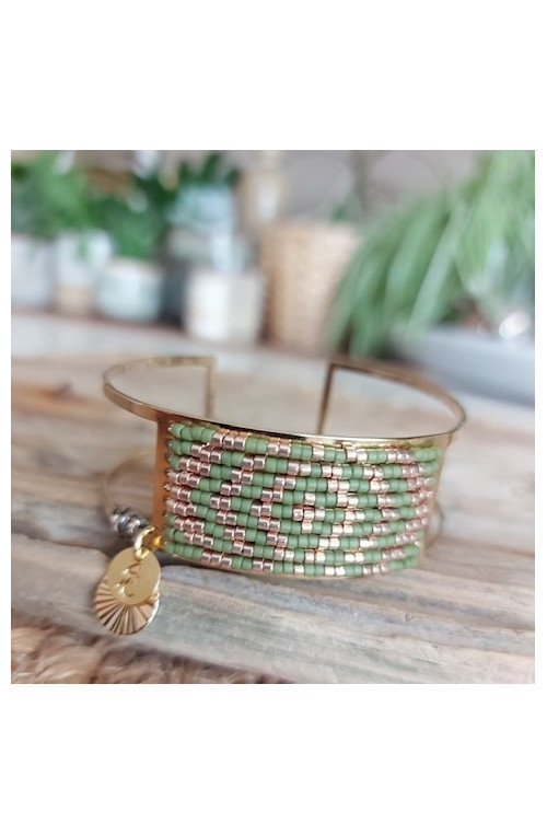 Bracelet manchette à tisser 20 mm finition:Dore or fin 24 carats