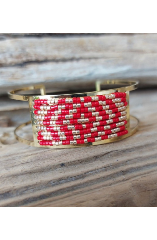 Bracelet manchette à tisser 20 mm finition:Dore or fin 24 carats