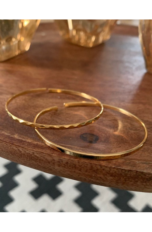 Bracelet jonc fin n°5 à assembler finition:Dore or fin 24 carats