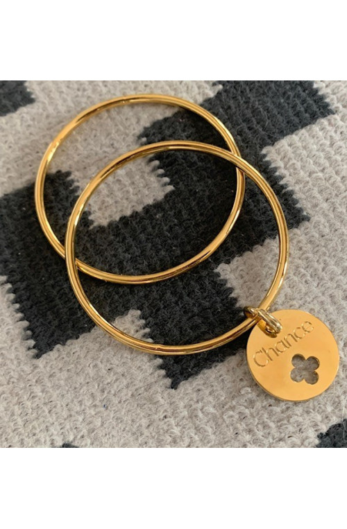 Jonc gaspard 65 mm taille 2 finition:Dore or fin 24 carats