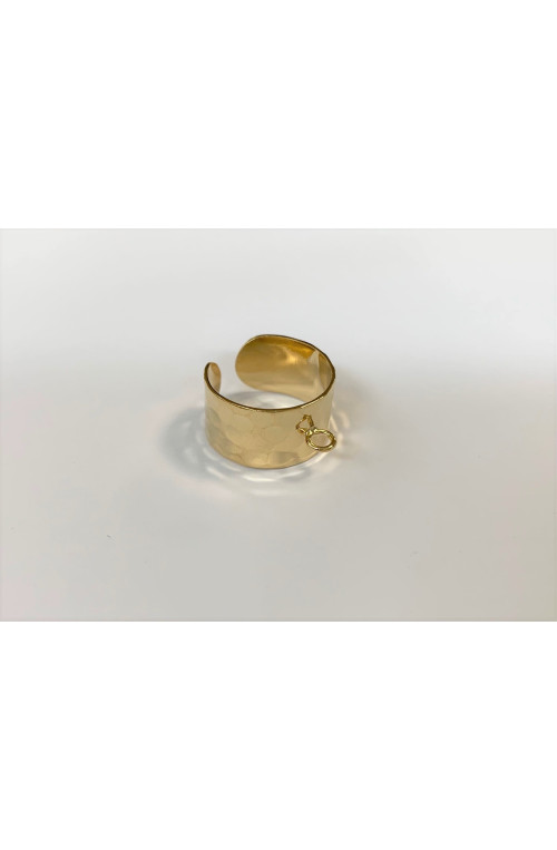 Bague anneau martelee finition:Dore or fin 24 carats