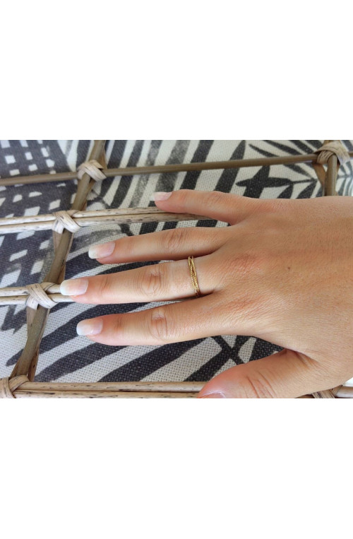 Bague 3 fils entremêlés joana finition:Dore or fin 24 carats