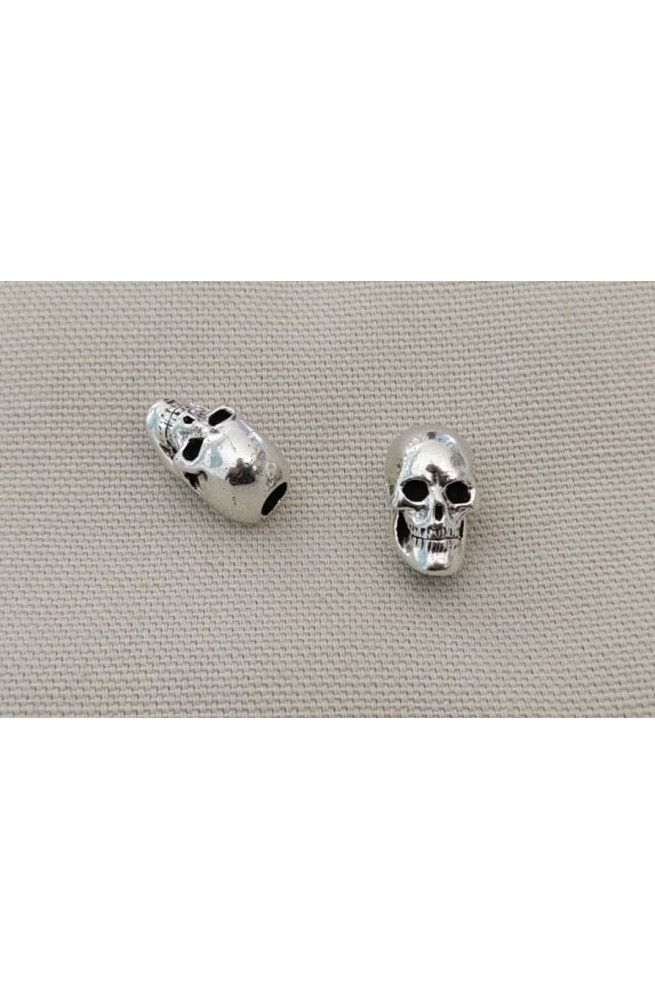 Insert tête de mort argent perchlo finition:Argent 10 microns