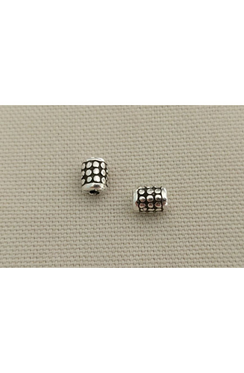 Perle cylindre plumetis n°10 perchlo finition:Argent 10 microns