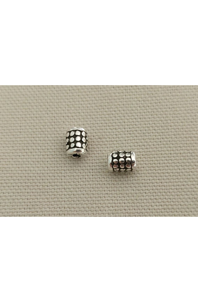 Perle cylindre plumetis n°10 perchlo finition:Argent 10 microns