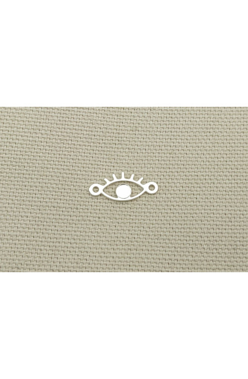 Connecteur oeil grec doré avec cabochon 3 mm finition:Argent 10 microns