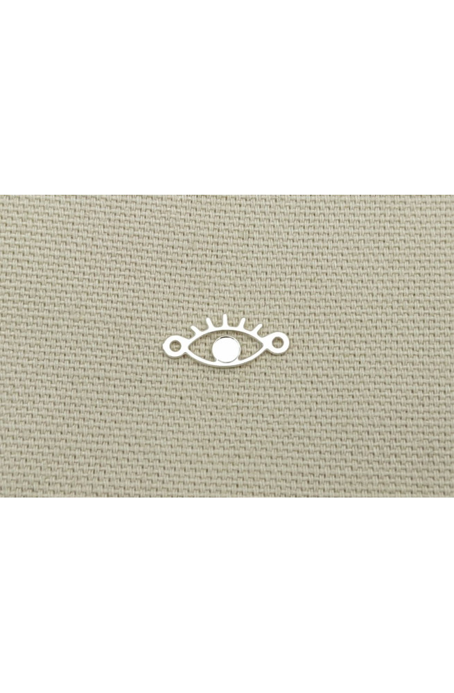 Connecteur oeil grec doré avec cabochon 3 mm finition:Argent 10 microns
