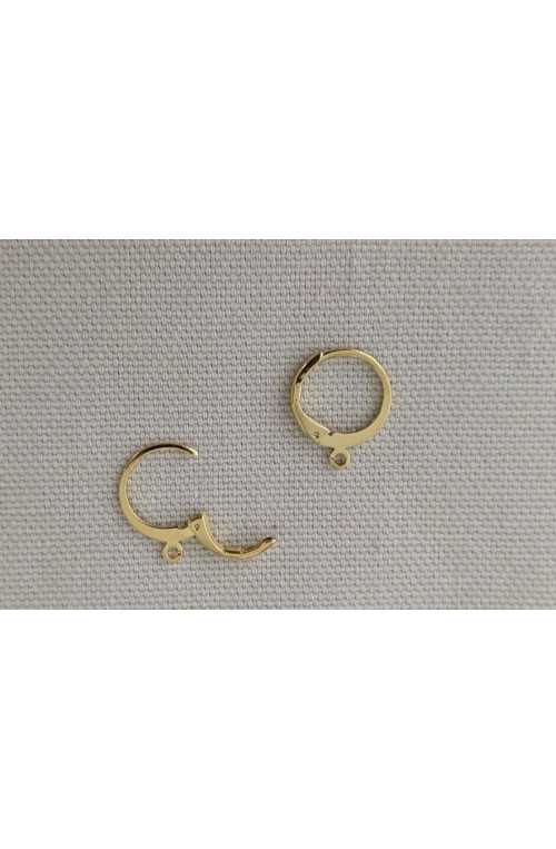 Boucles d'oreilles dormeuse ronde finition:Dore or fin 24 carats