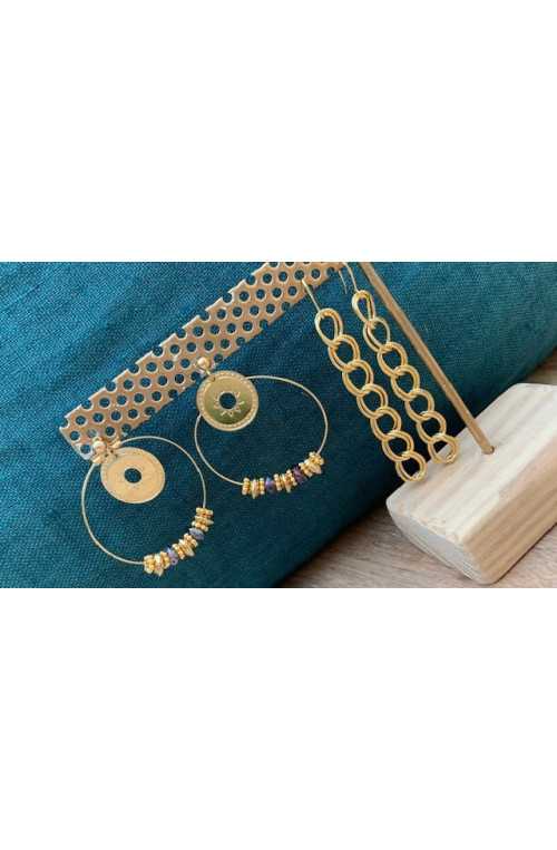 Base pour créoles diamètre 40 mm finition:Dore or fin 24 carats