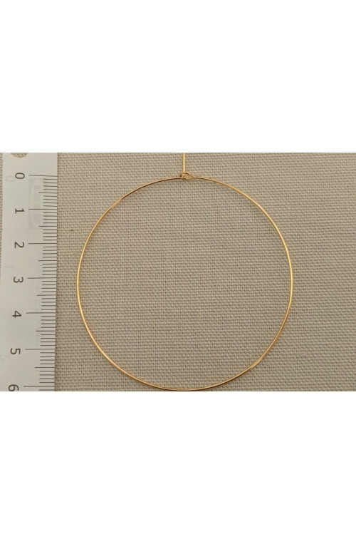 Base boucle d'oreille créole 60 mm finition:Dore or fin 24 carats