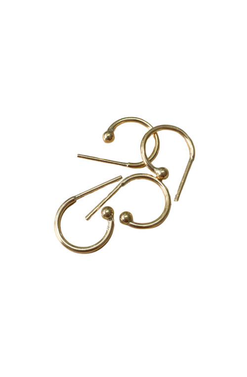 Clou d'oreille créole lisse finition:Dore or fin 24 carats