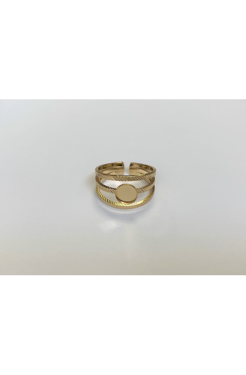 Bague lizon cabochon 6 mm finition:Dore or fin 24 carats