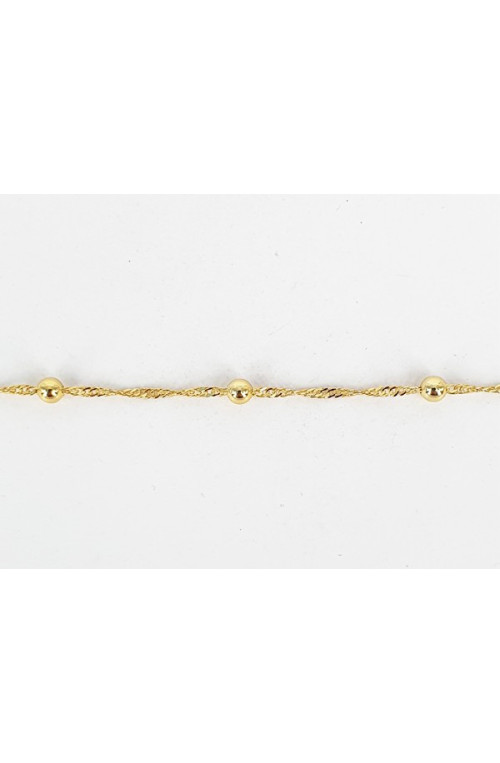 Chaîne torsadée décor boule finition:Doré or fin 24 carats cataphorèse 