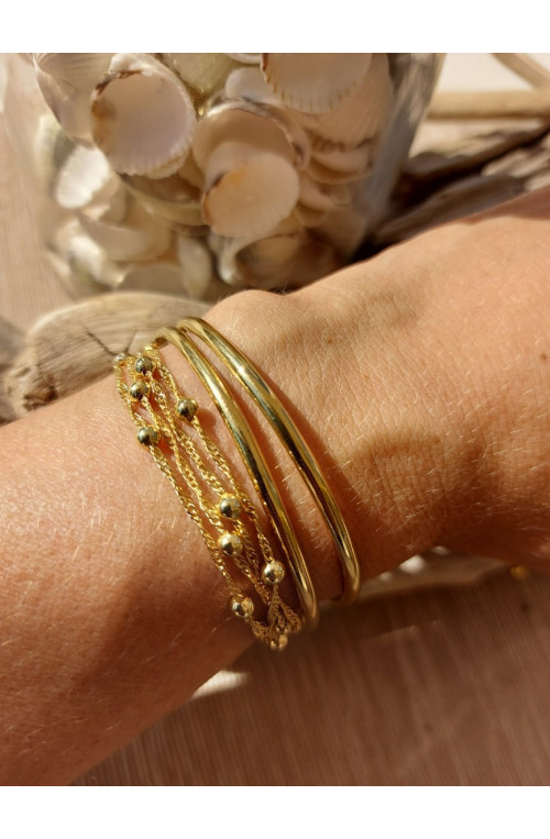 Chaîne torsadée décor boule finition:Doré or fin 24 carats cataphorèse 